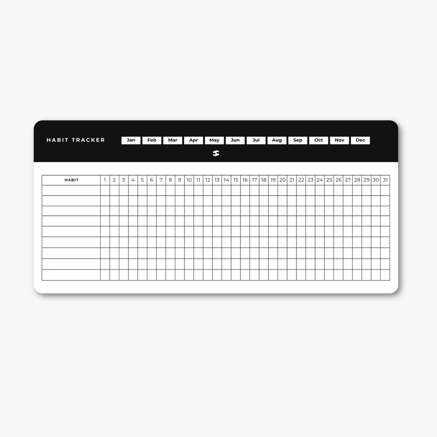 Habit Tracker Cards - 12 Month Pack - Daily & Monthly Goal Board & Productivity Journal