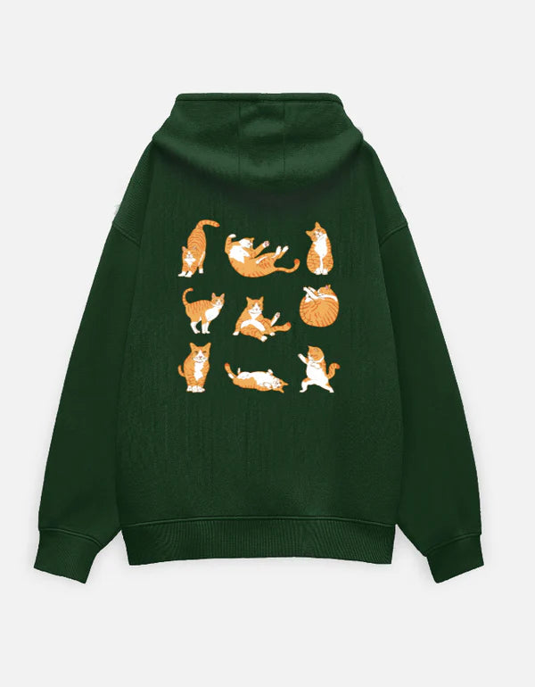 Cat love Unisex Oversized Both Side Printed Hoodie