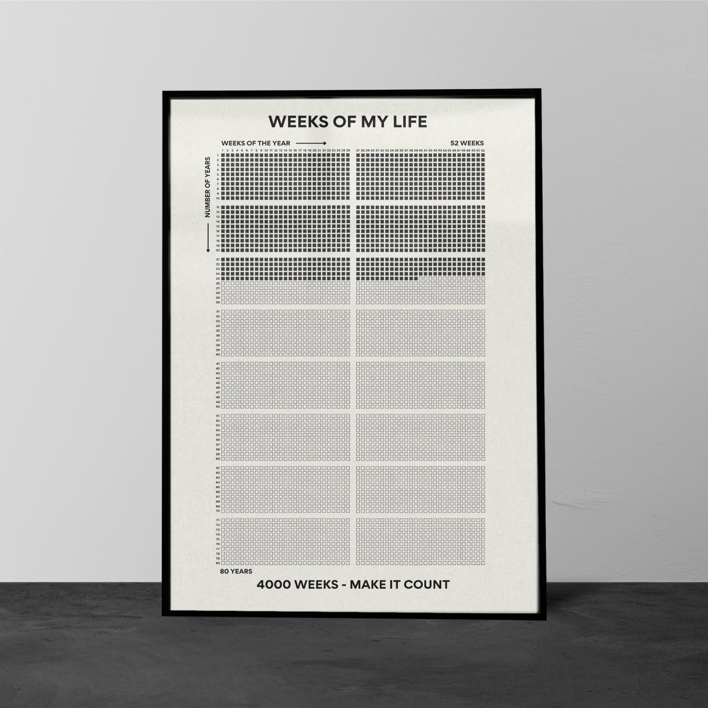 MEMENTO MORI | LIFE CALENDER - METAL FRAME - BASIC STYLE