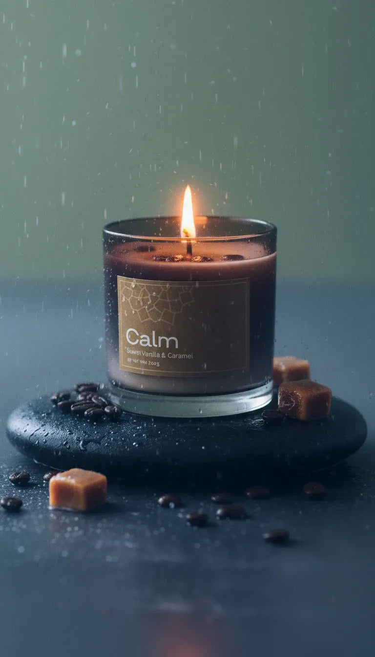 Calm Vanilla & Caramel Vegan Wax Candle