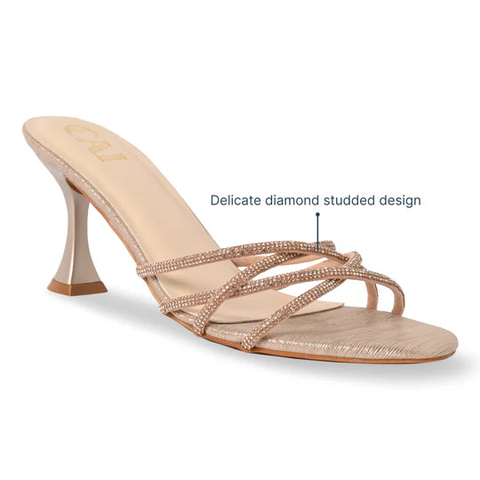 Cai Multi Strapped Diamond Rose Gold Heel