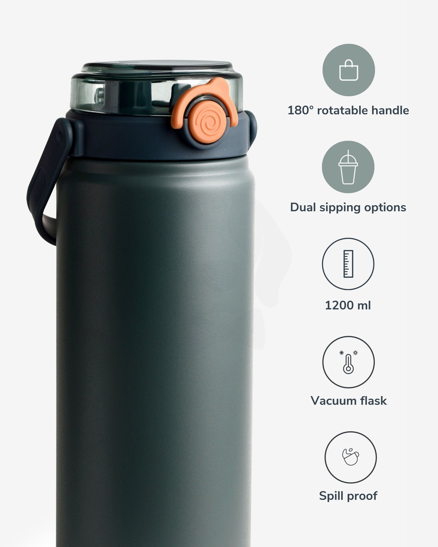Stotodo Tank Dual Sipper Flask – full features overview with sipper chug hole flip-lock and rotatable handle