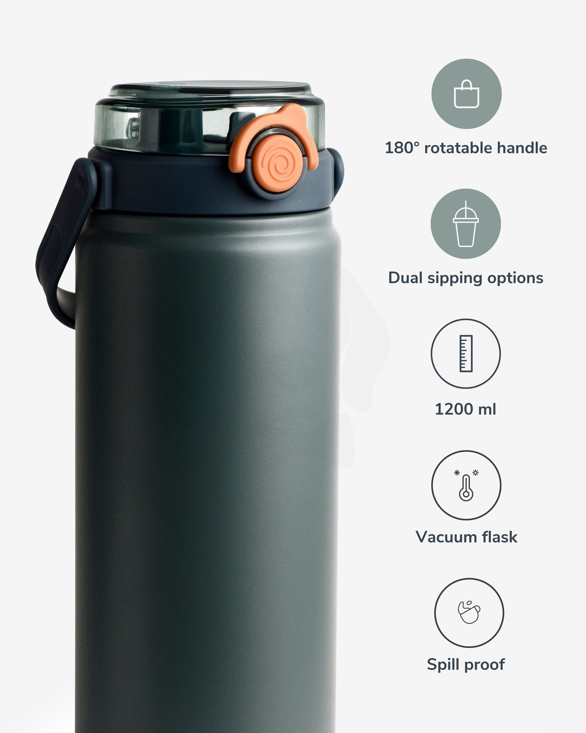 Stotodo Tank Dual Sipper Flask – full features overview with sipper chug hole flip-lock and rotatable handle