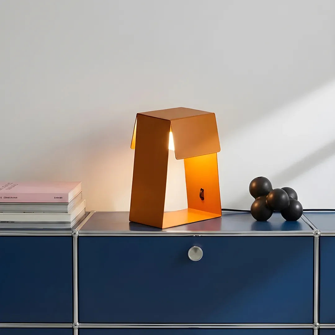 Fold Trapezium Table Lamp - Tangerine