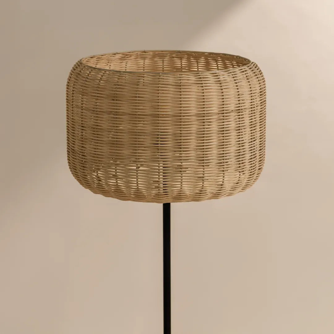 Bird's Nest Rattan Floor Lamp