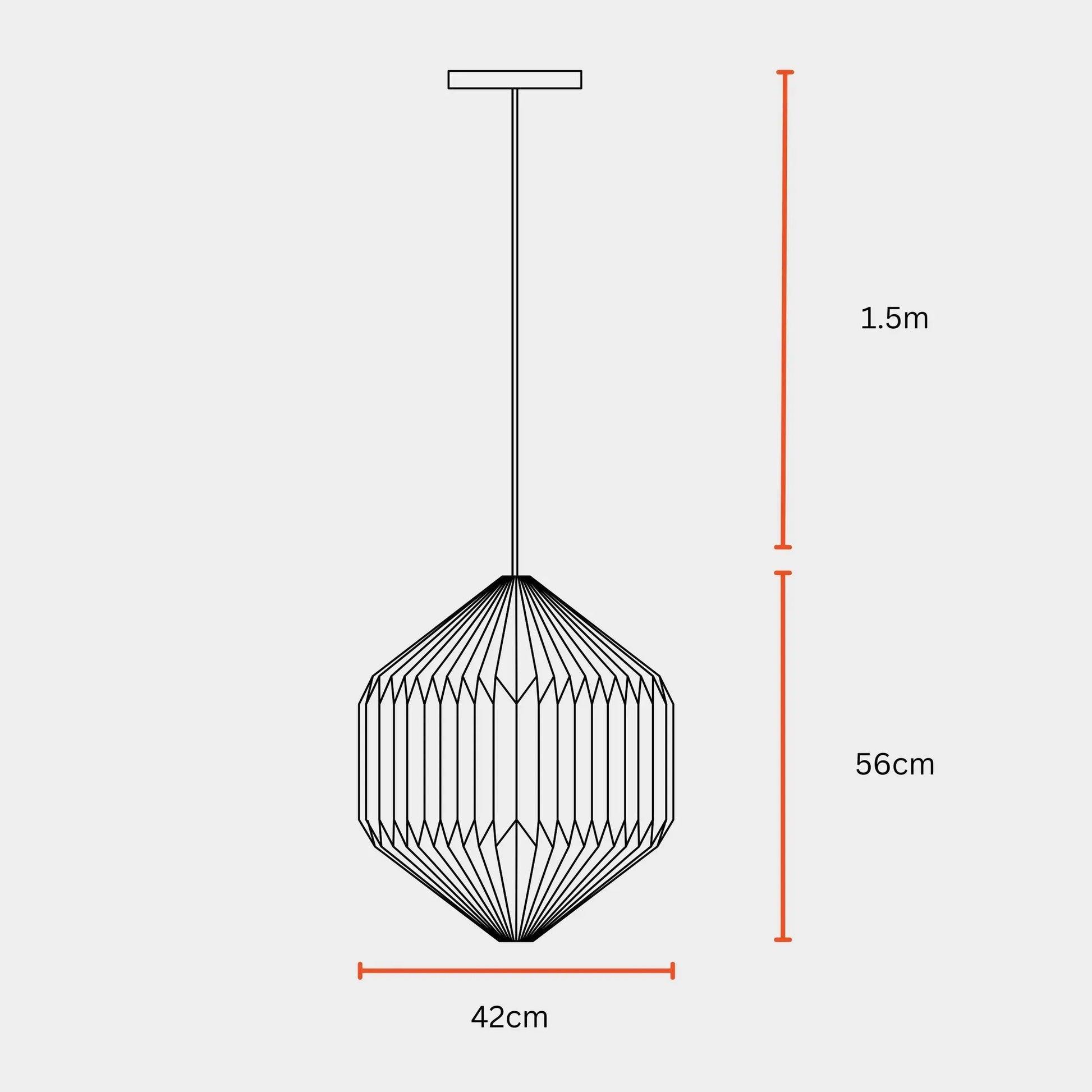 Oblong Origami Pendant Lamp