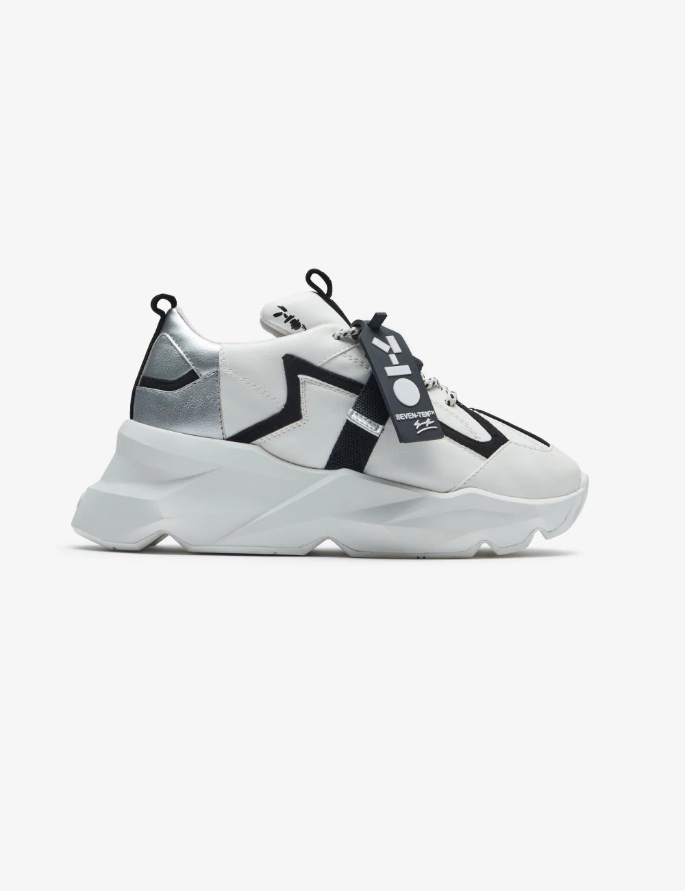 White Silver Buckle Chunky Sneaker | 7-10