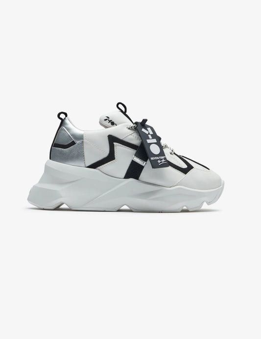White Silver Buckle Chunky Sneaker | 7-10