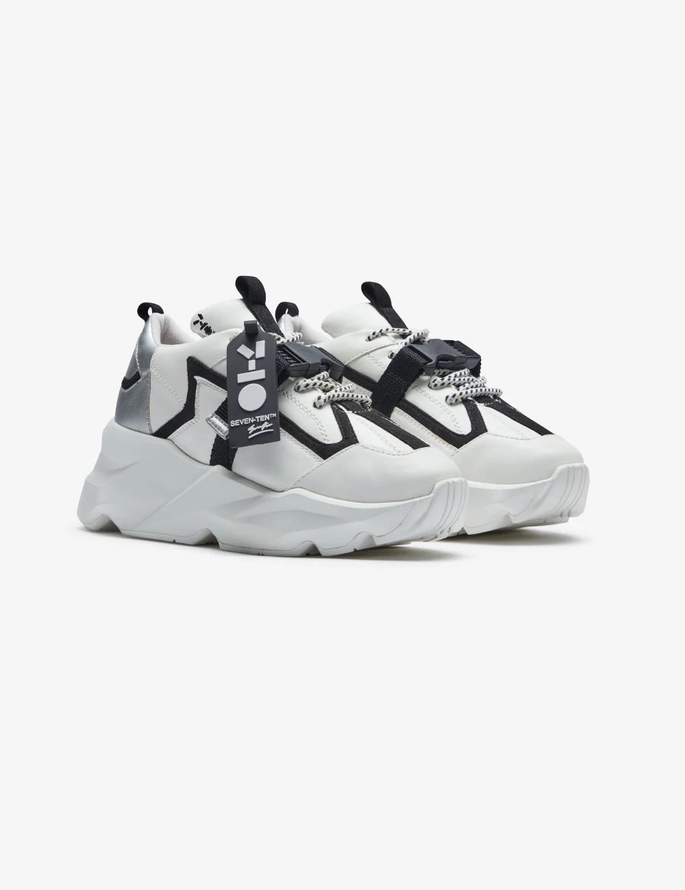 White Silver Buckle Chunky Sneaker | 7-10