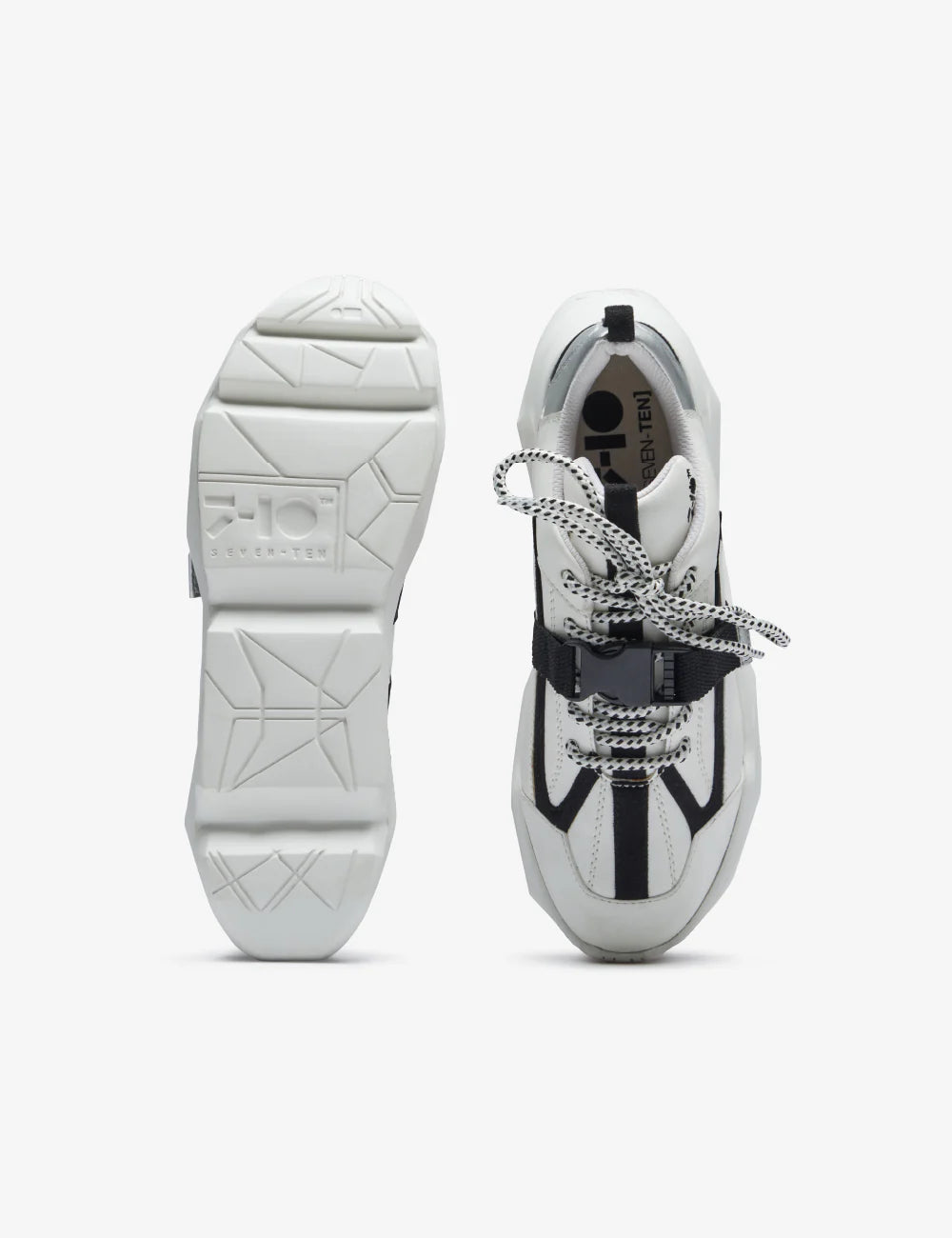 White Silver Buckle Chunky Sneaker | 7-10