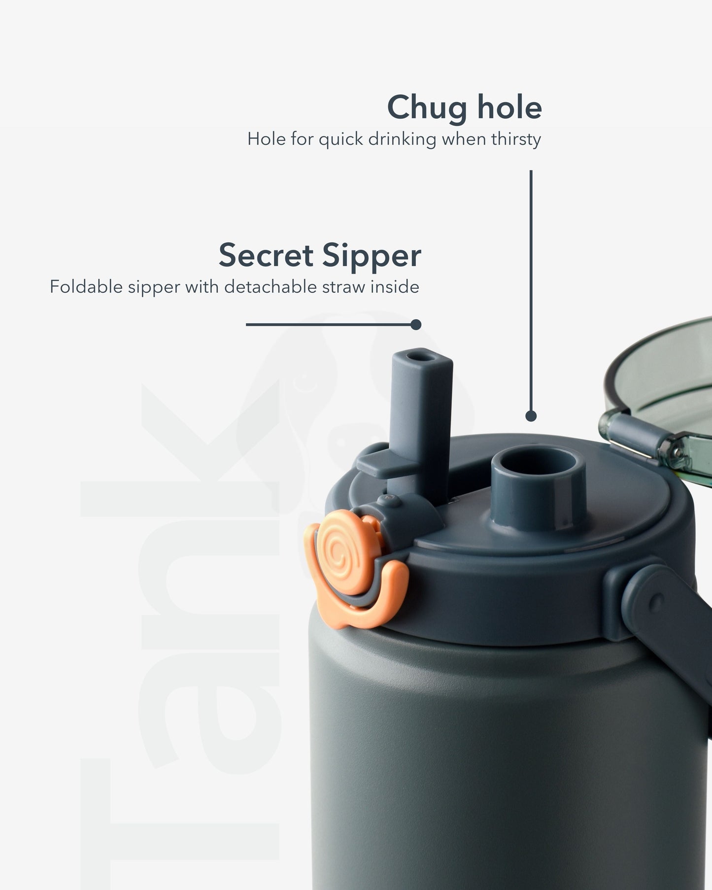 Tank Dual Sipper Flask Green – dual sip and chug modes with concealed sipper and chug hole