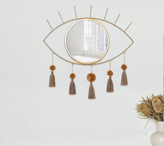 Evil Eye Mirror with Tassels