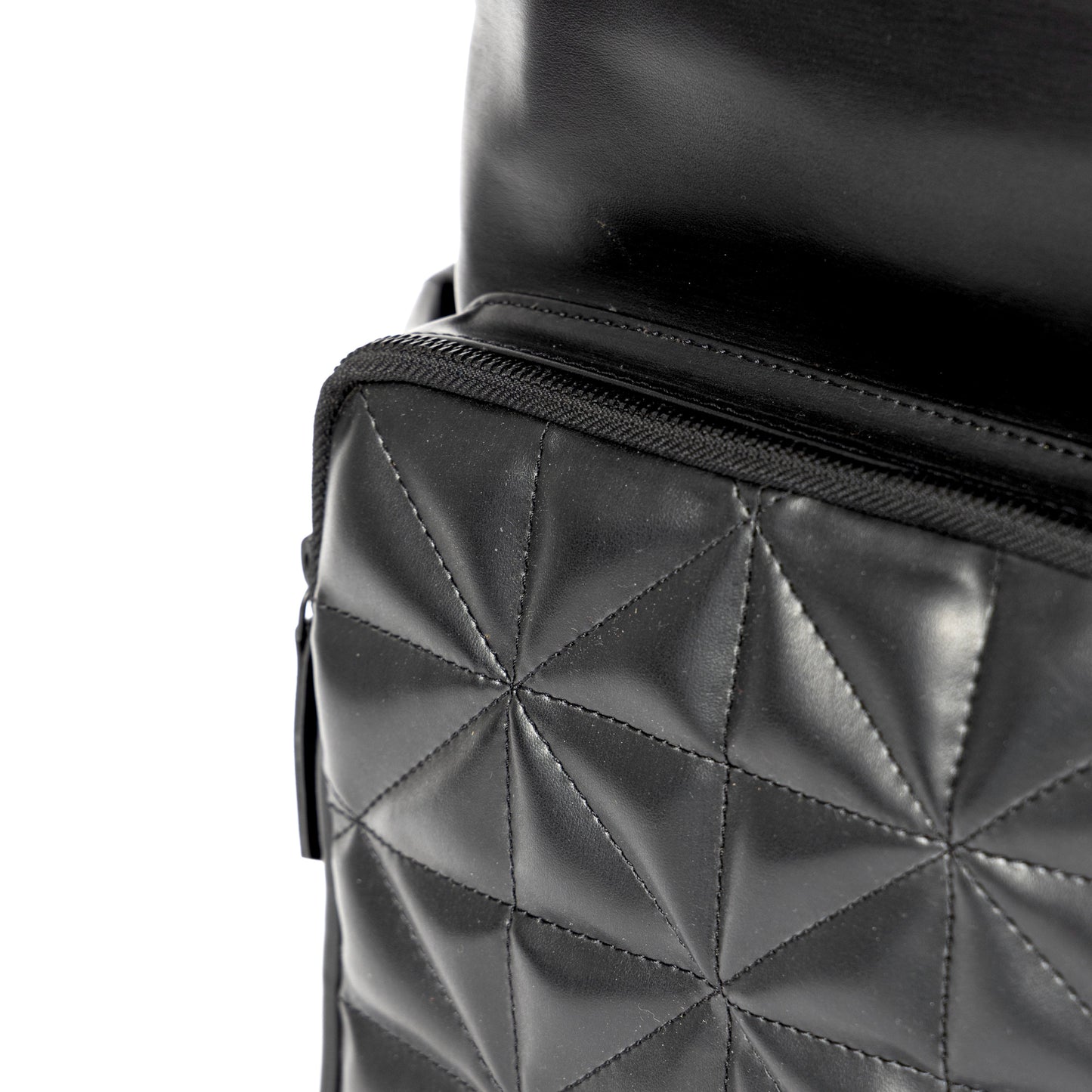 Elm Black Plant Leather Backpack