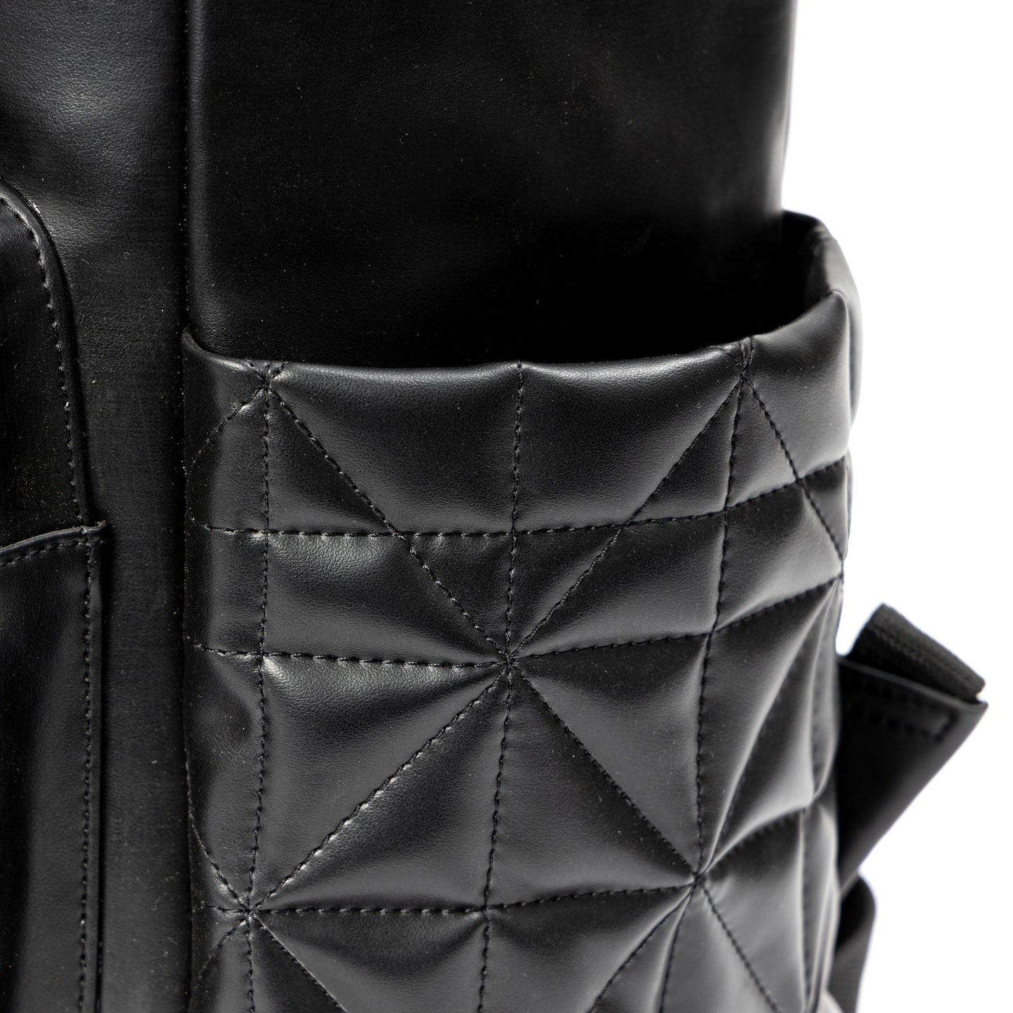 Elm Black Plant Leather Backpack