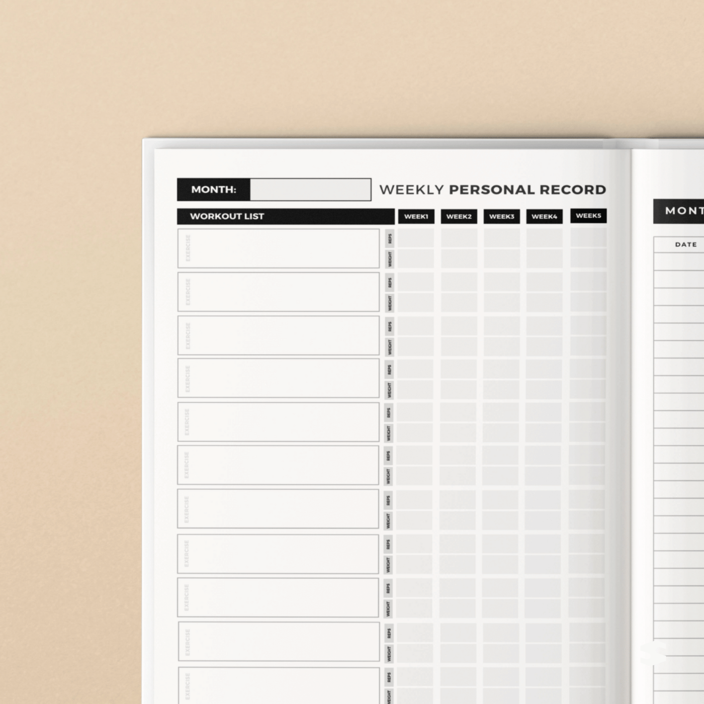 Fitness & Diet Planner, Gym Log Book & Food Journal - Workout Journal, Habit Tracker, Undated Daily Fitness Diary for Men & Women