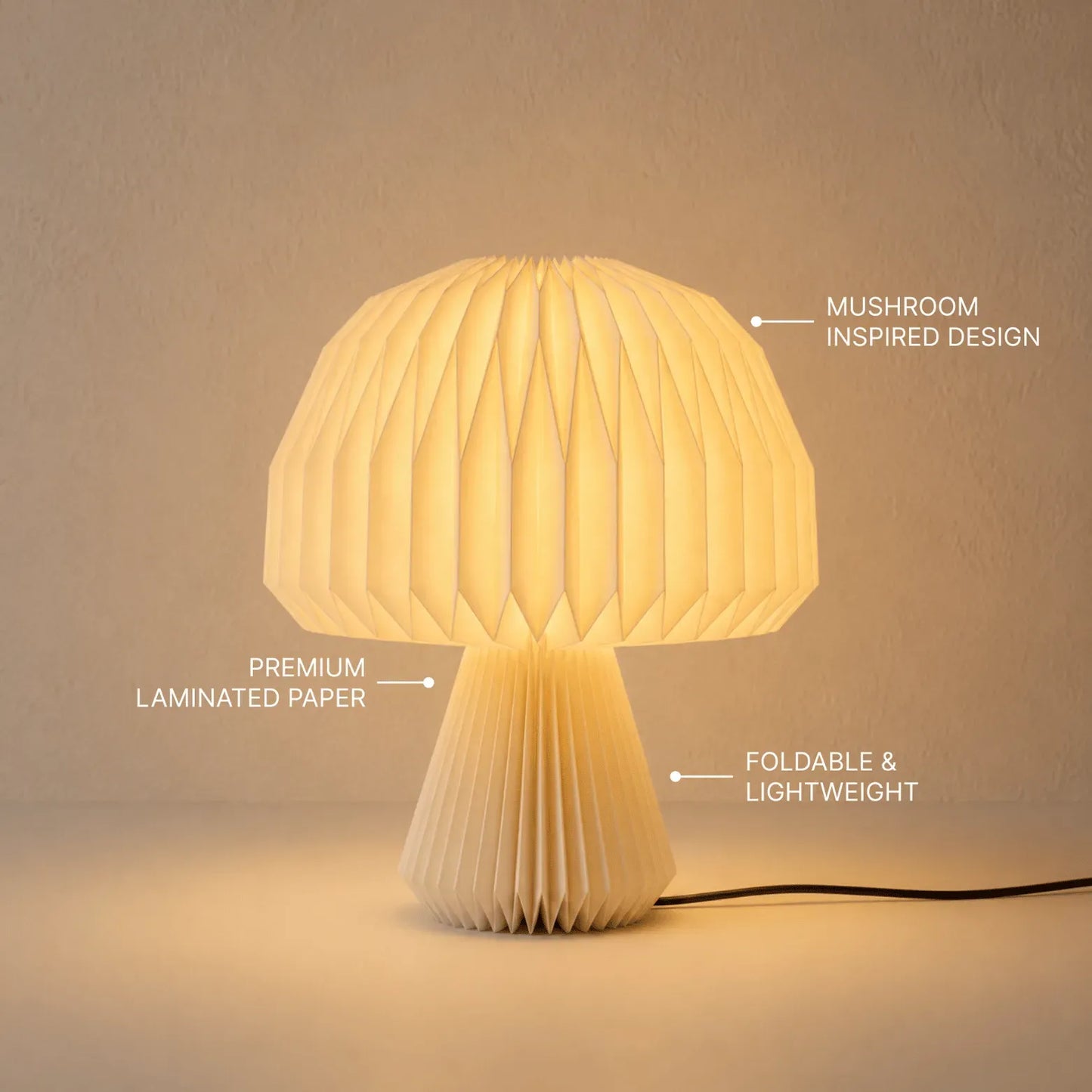 Mushroom Origami Table Lamp