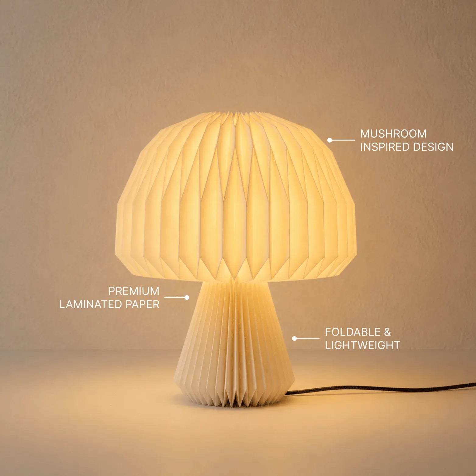 Mushroom Origami Table Lamp