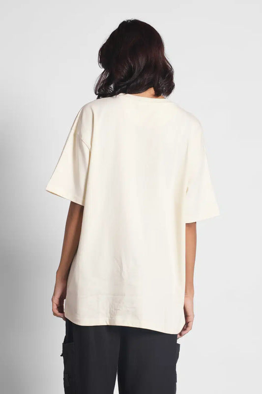 Moonchild Pixel Art Oversized Off-White T-shirt