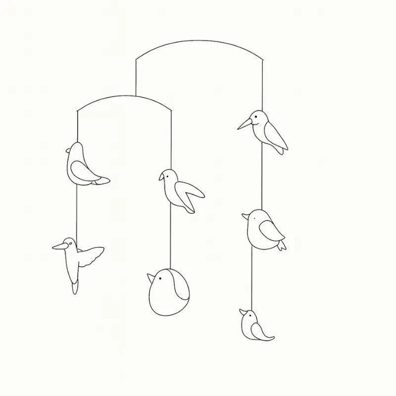 Felt Ornaments Hanging Mobile Birds