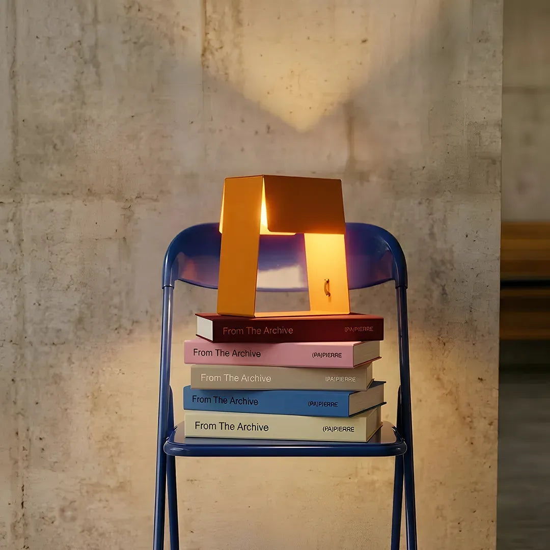 Fold Trapezium Table Lamp - Tangerine