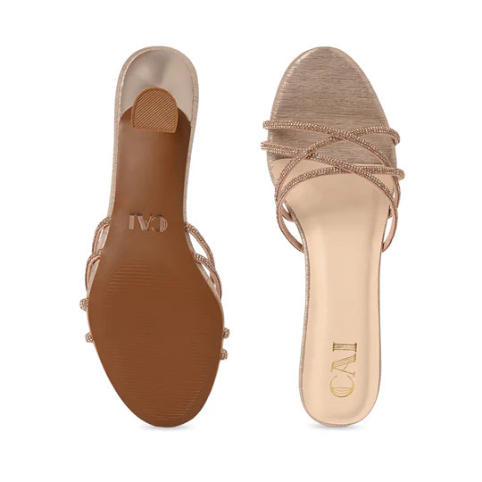 Cai Multi Strapped Diamond Rose Gold Heel