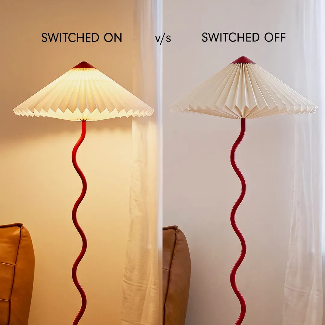 Wavy Floor Lamp Crimson Red