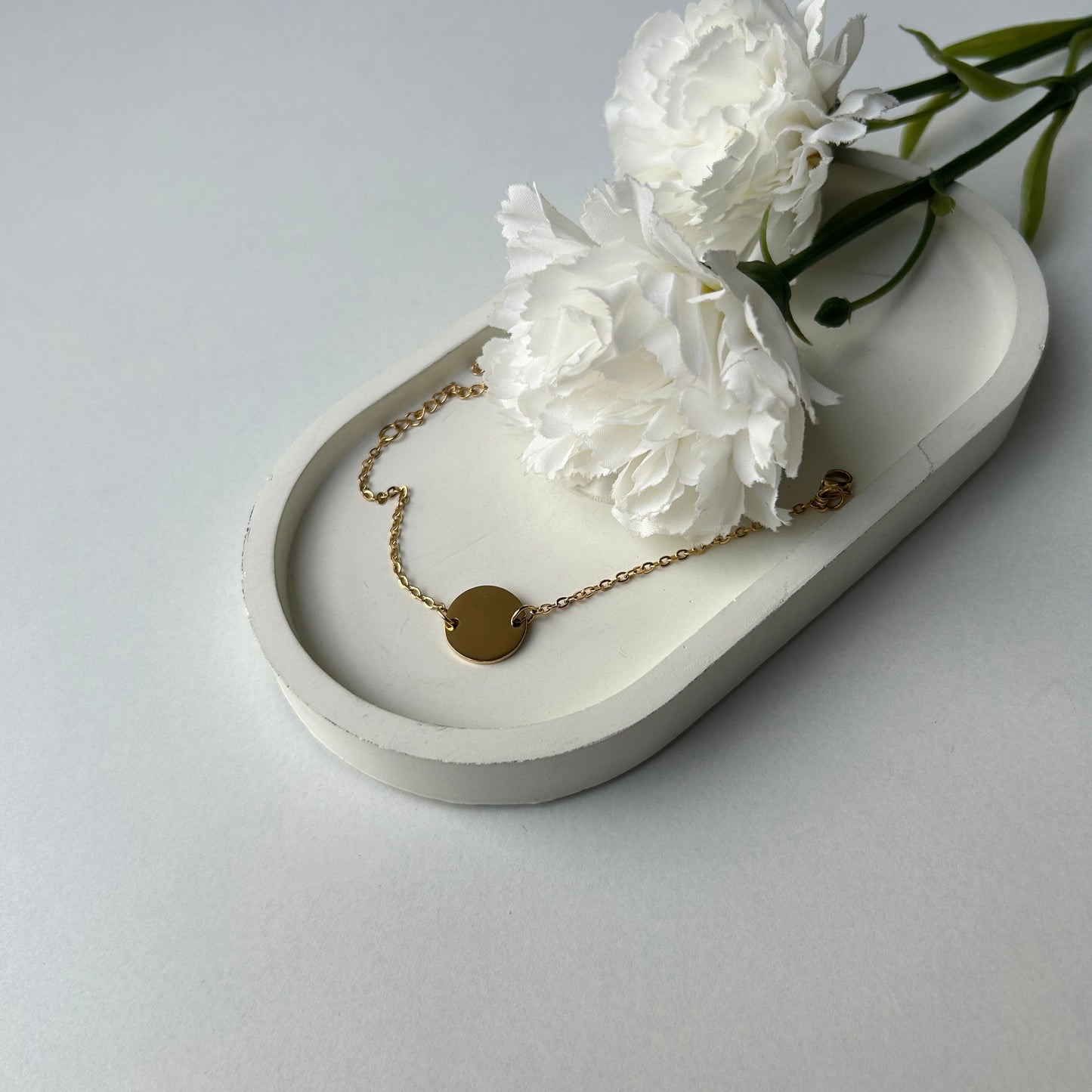 PERSONALISED ROUND BRACELET - 18K WHITE/GOLD-PLATED