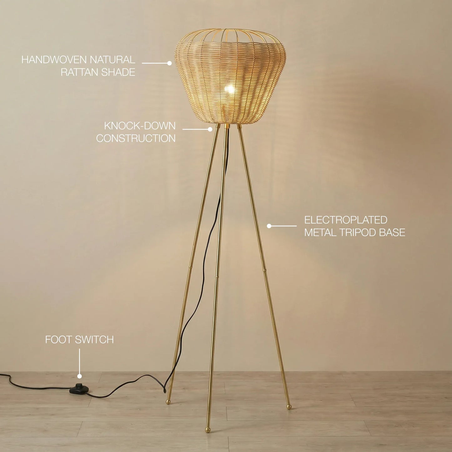 Meiji Collection Tripod Floor Lamp