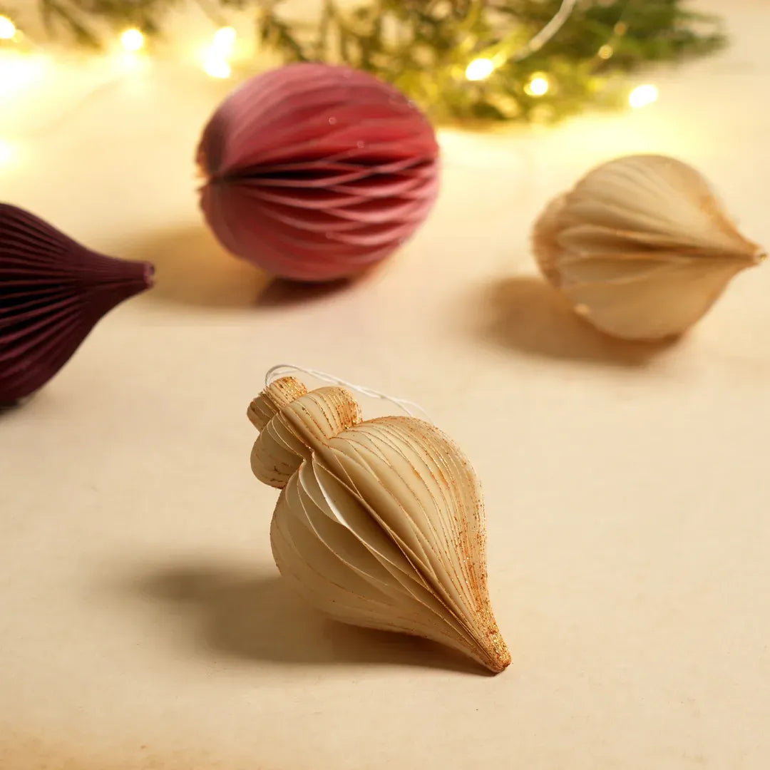 Christmas Ornaments Festive Red Pack Of 3