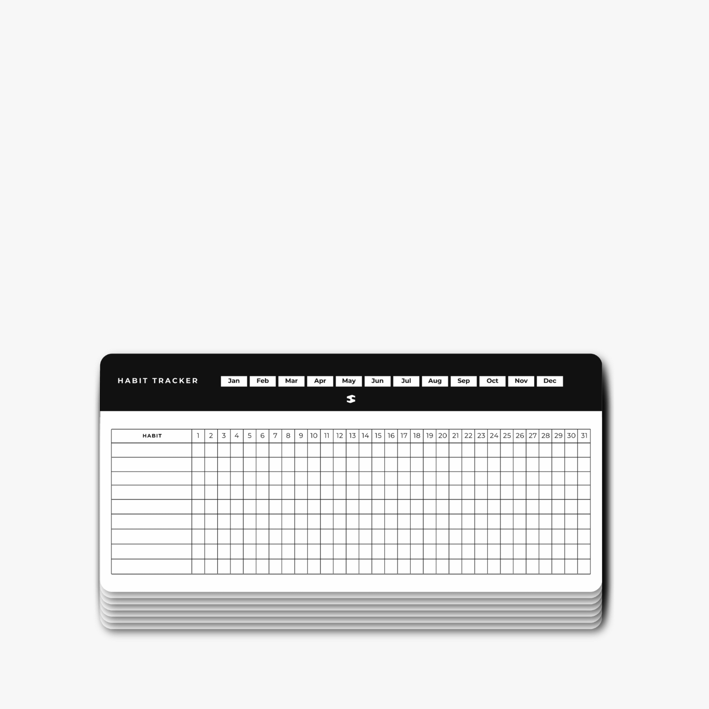 Habit Tracker Cards - 12 Month Pack - Daily & Monthly Goal Board & Productivity Journal