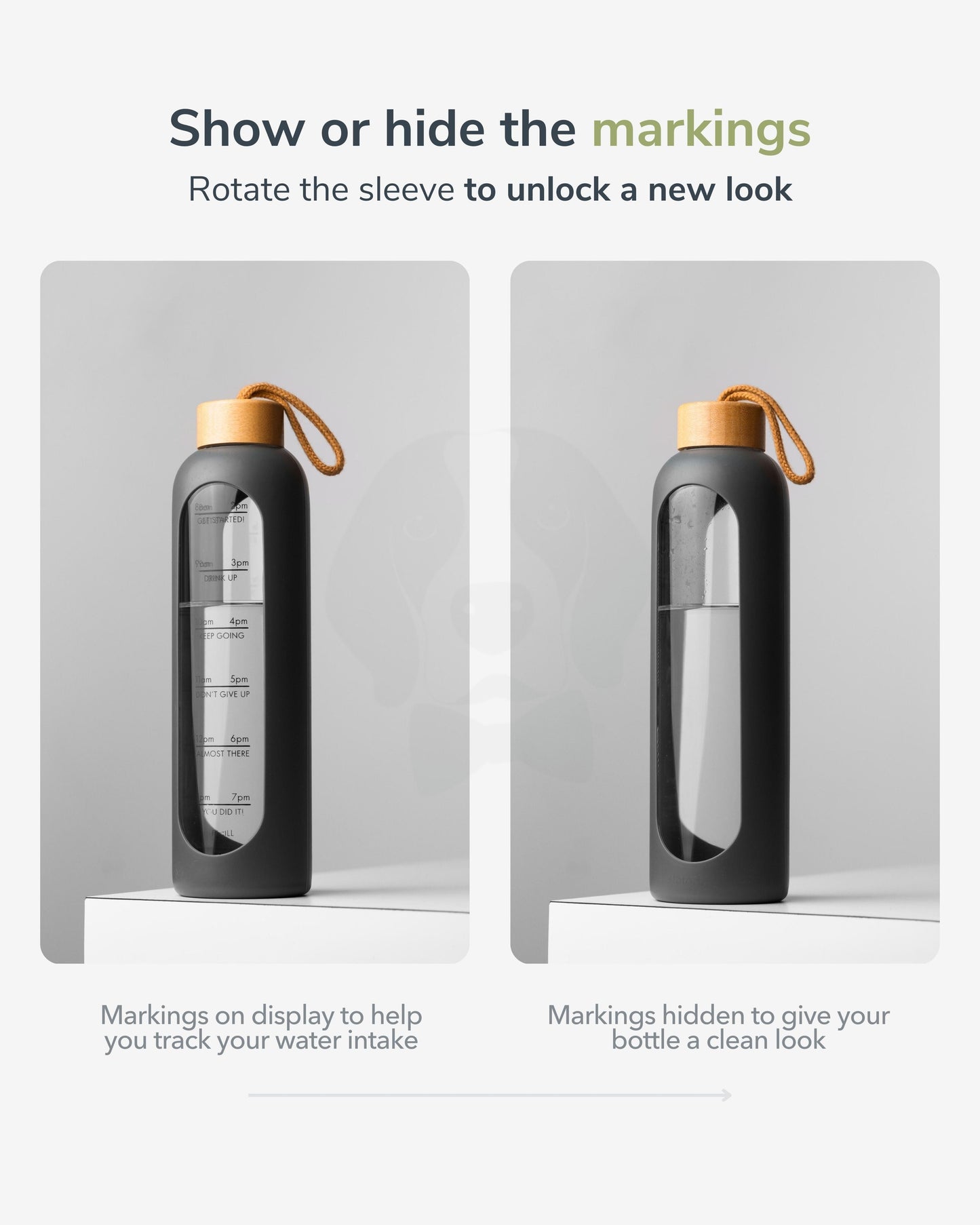 Pillar portable glass bottle