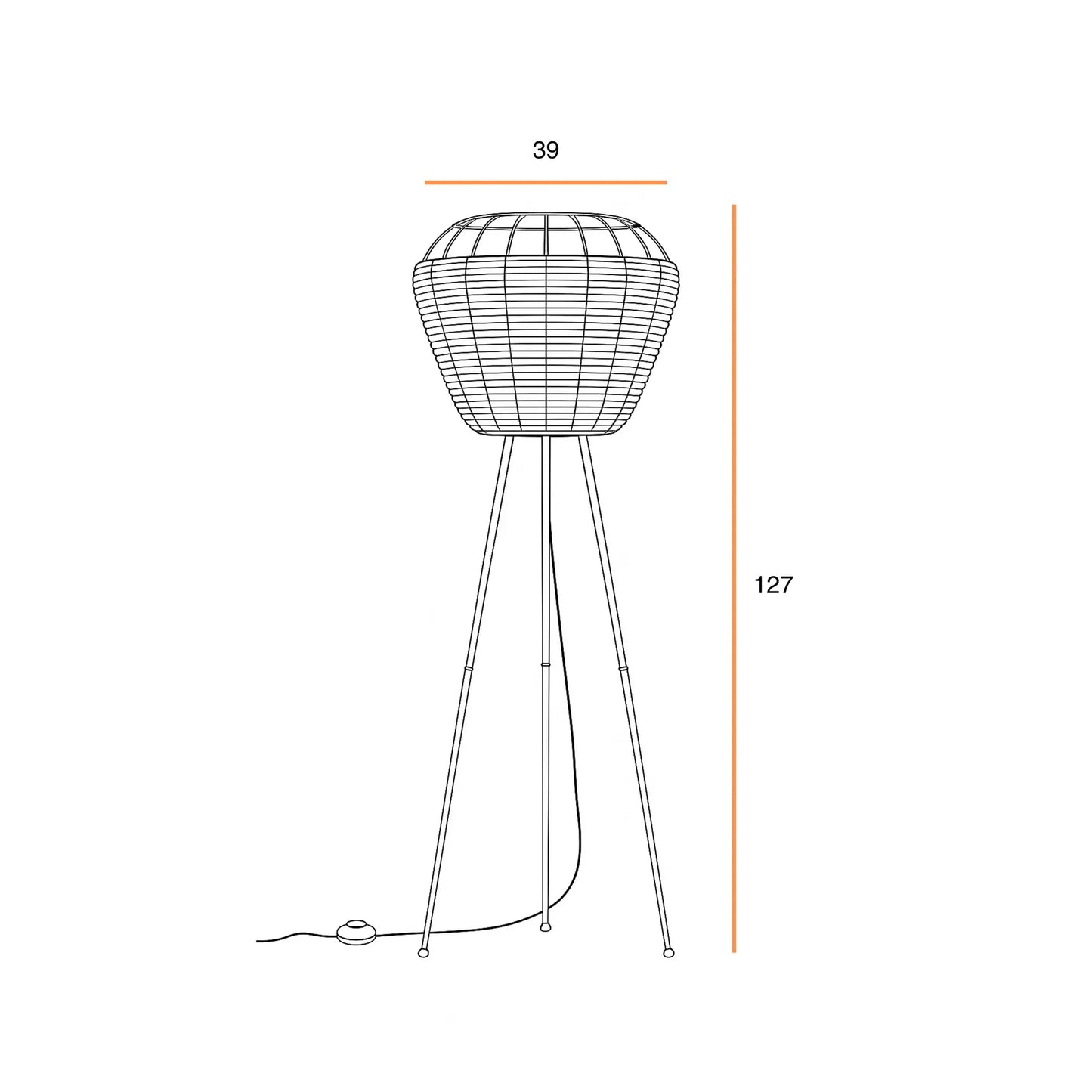 Meiji Collection Tripod Floor Lamp