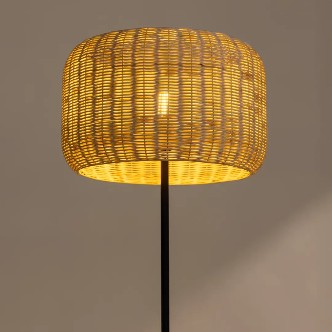 Bird's Nest Rattan Floor Lamp