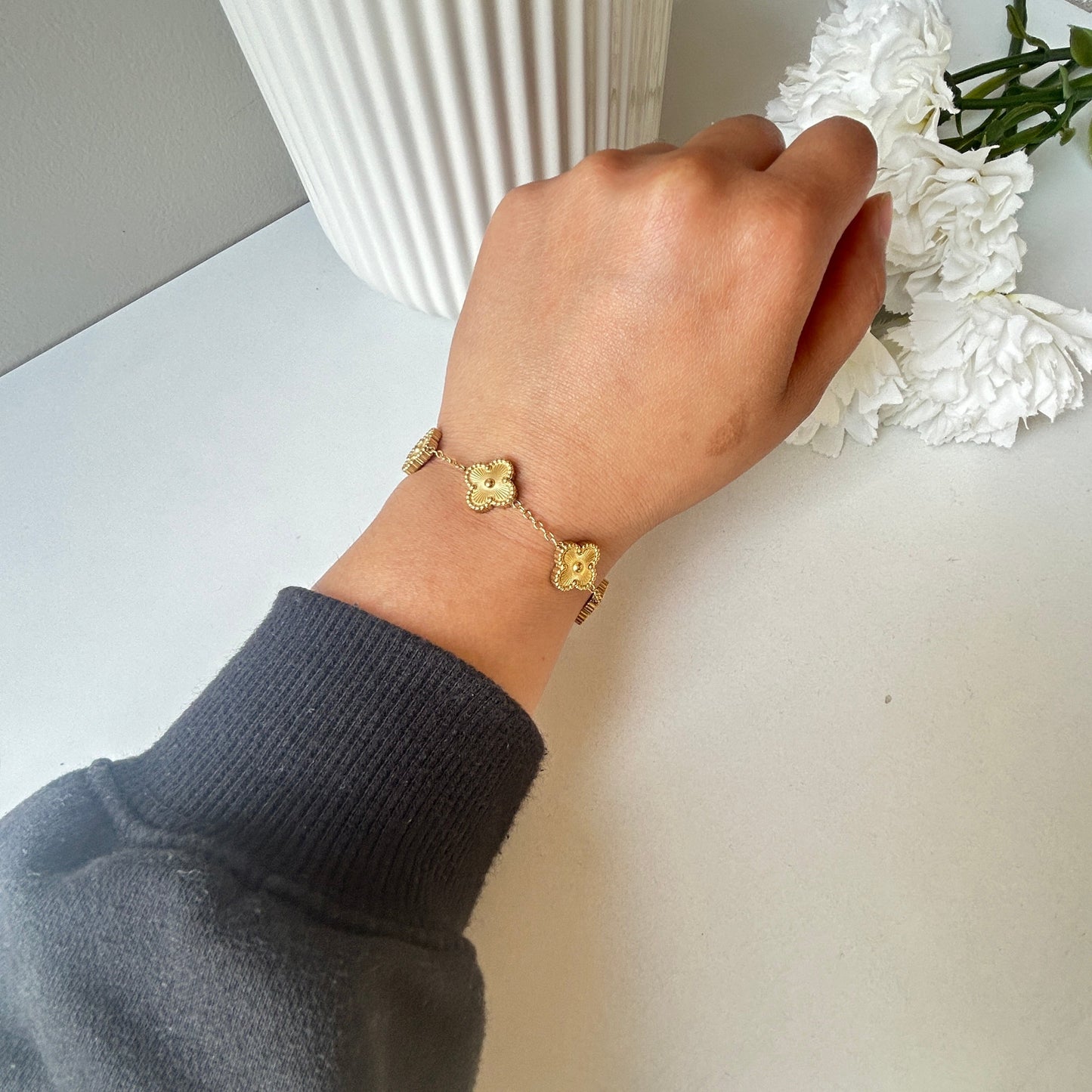 VINTAGE TRÈFLE BRACELET - 18K GOLD-PLATED