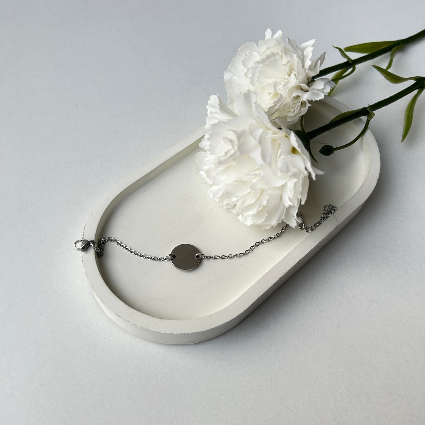 PERSONALISED ROUND BRACELET - 18K WHITE/GOLD-PLATED