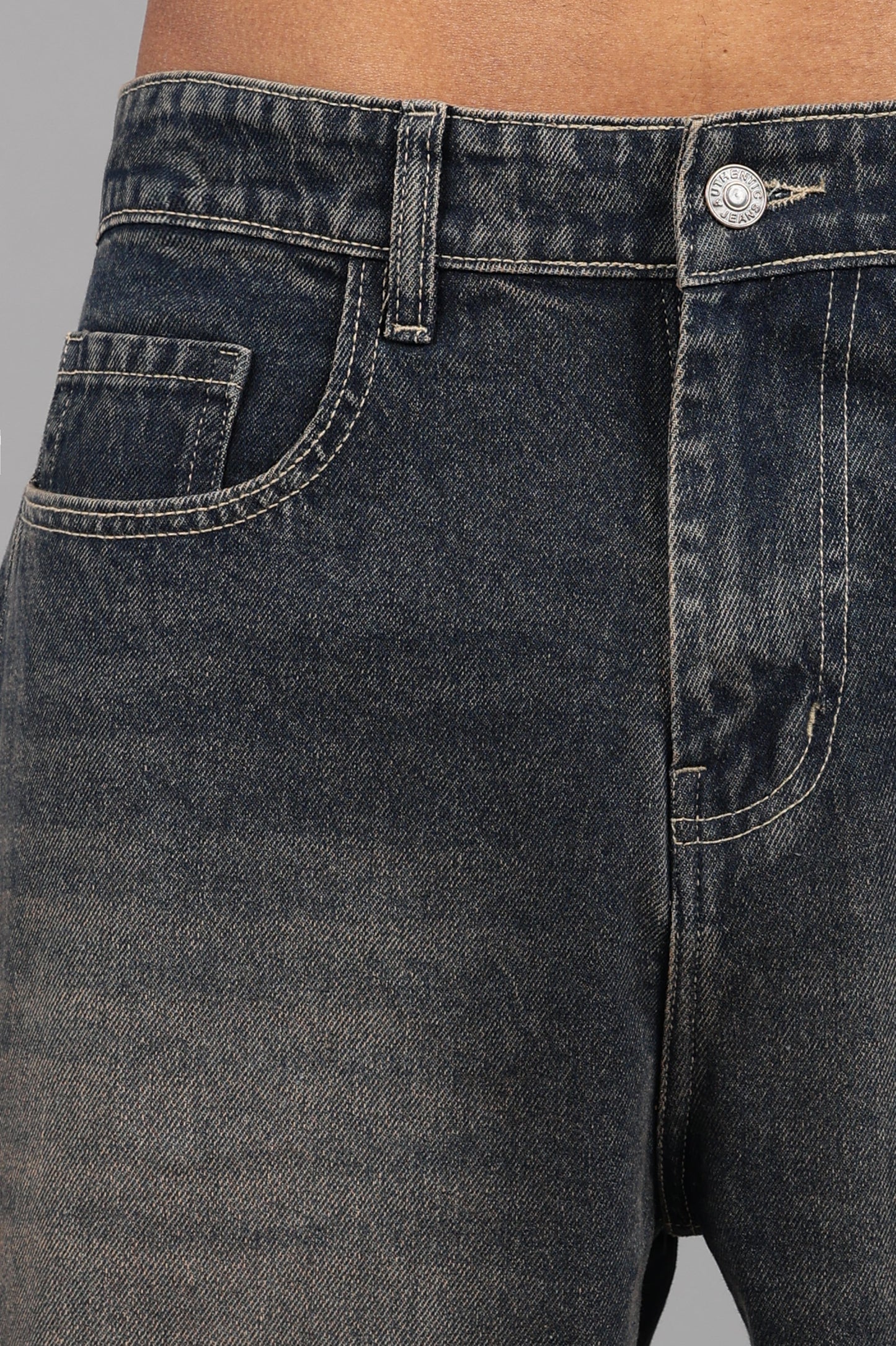 Dark-Indigo Brown Tint - Baggy Fit Jeans