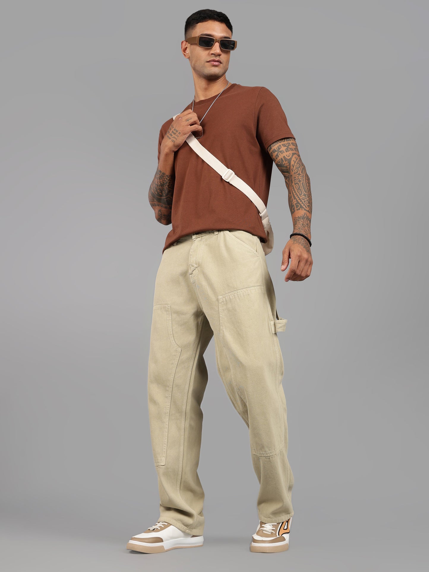 Beige Carpenter Jeans