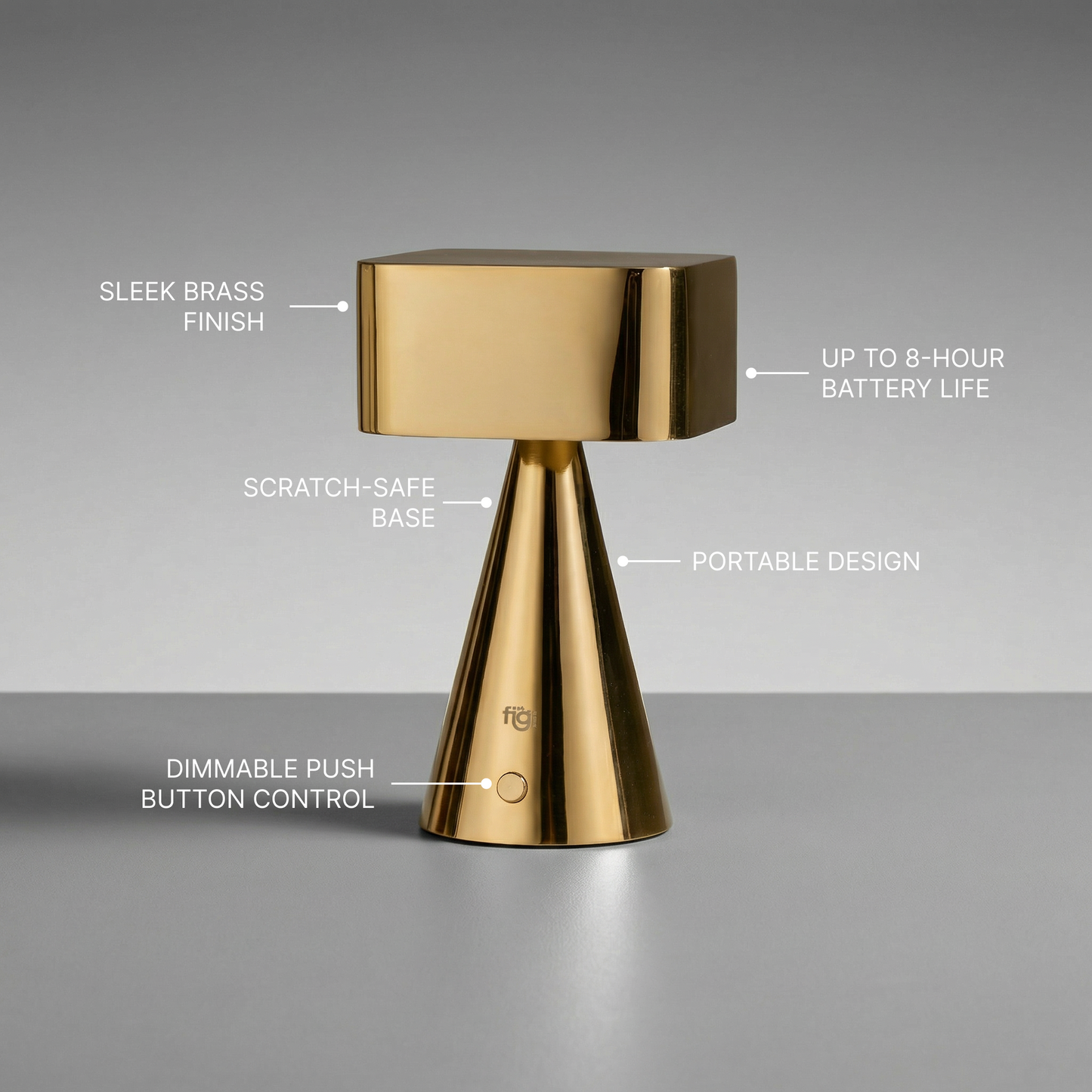 Chrome Portable Lamp Gold