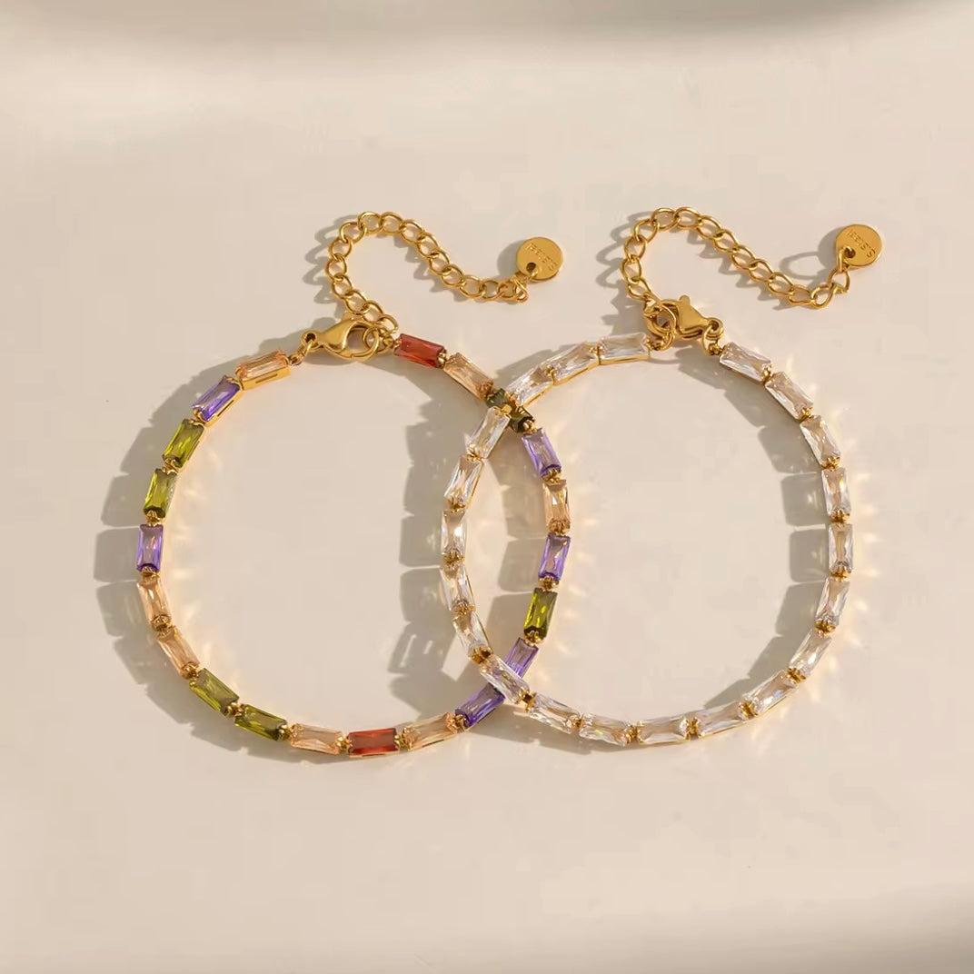 Tennis Bracelet (17cm) - Gold & Silver