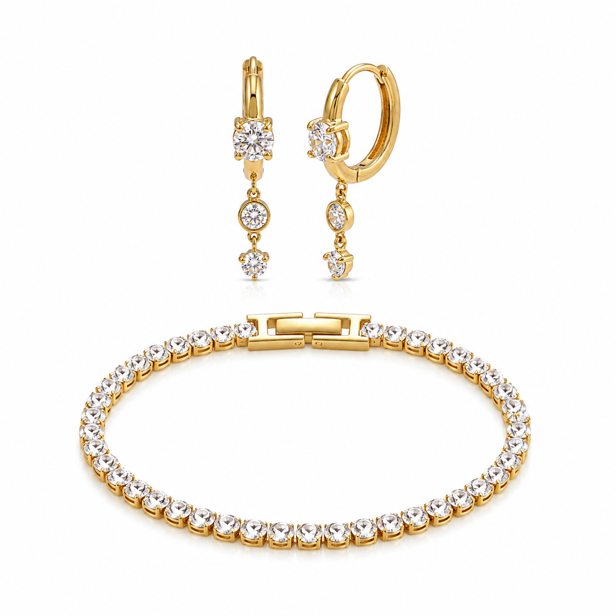 Tennis Bracelet (17cm) - Gold & Silver