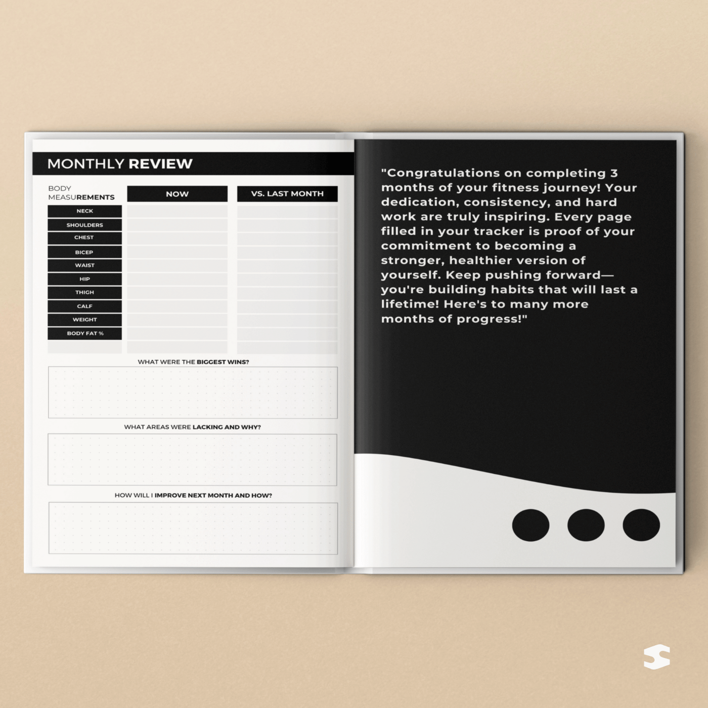 Fitness & Diet Planner, Gym Log Book & Food Journal - Workout Journal, Habit Tracker, Undated Daily Fitness Diary for Men & Women