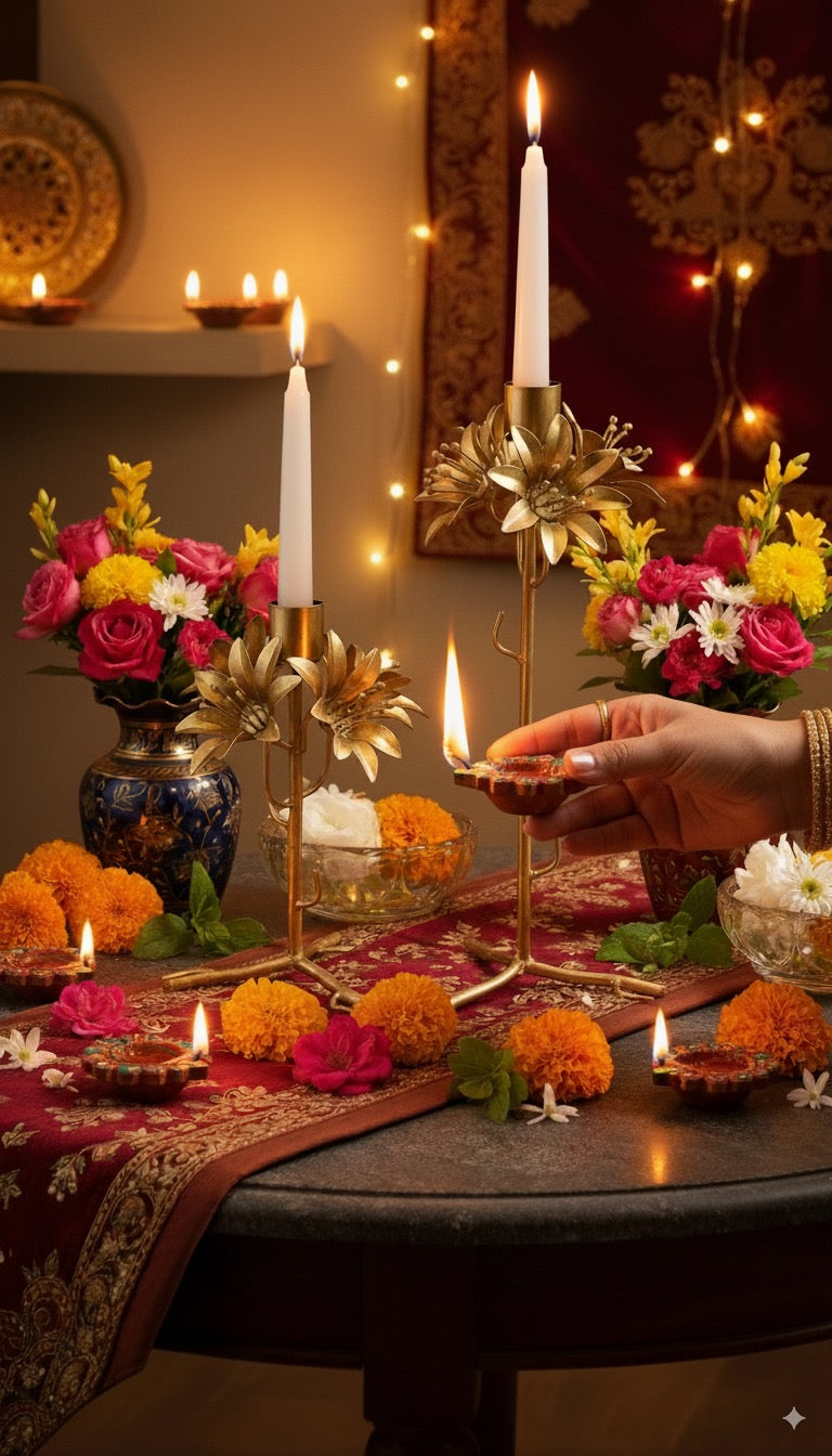 Bloom Candle Holder Diwali Set
