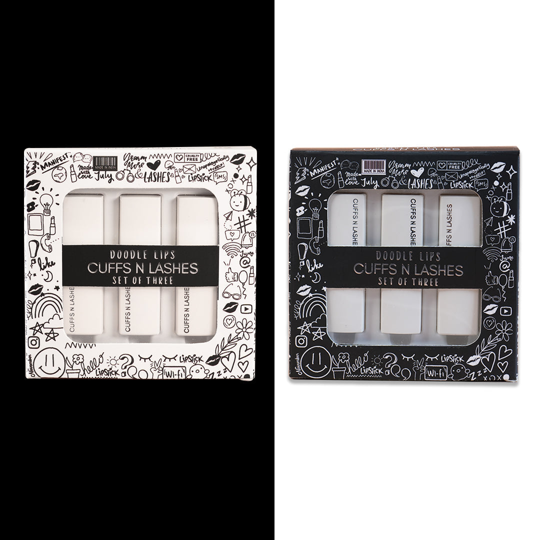 Cuffs N Lashes Doodle Lips Mini Creamy Matte Lipsticks (Set of 3)