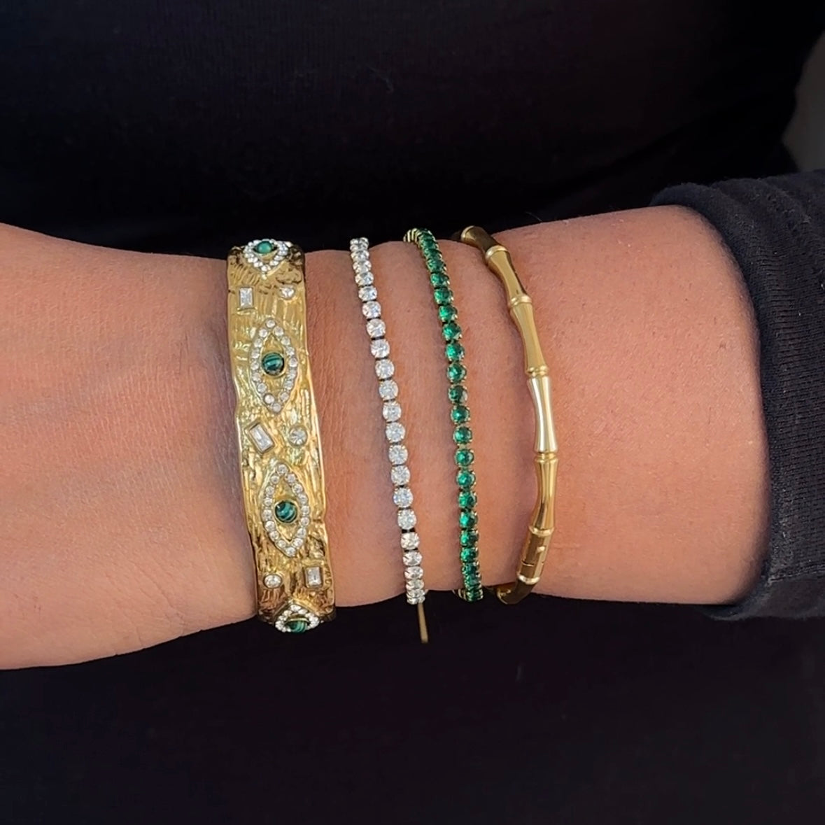 Tennis Bracelet (17cm) - Gold & Silver