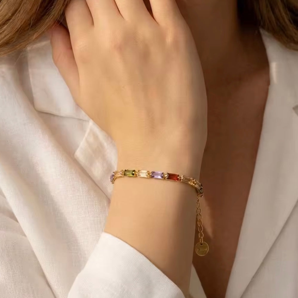 Tennis Bracelet (17cm) - Gold & Silver