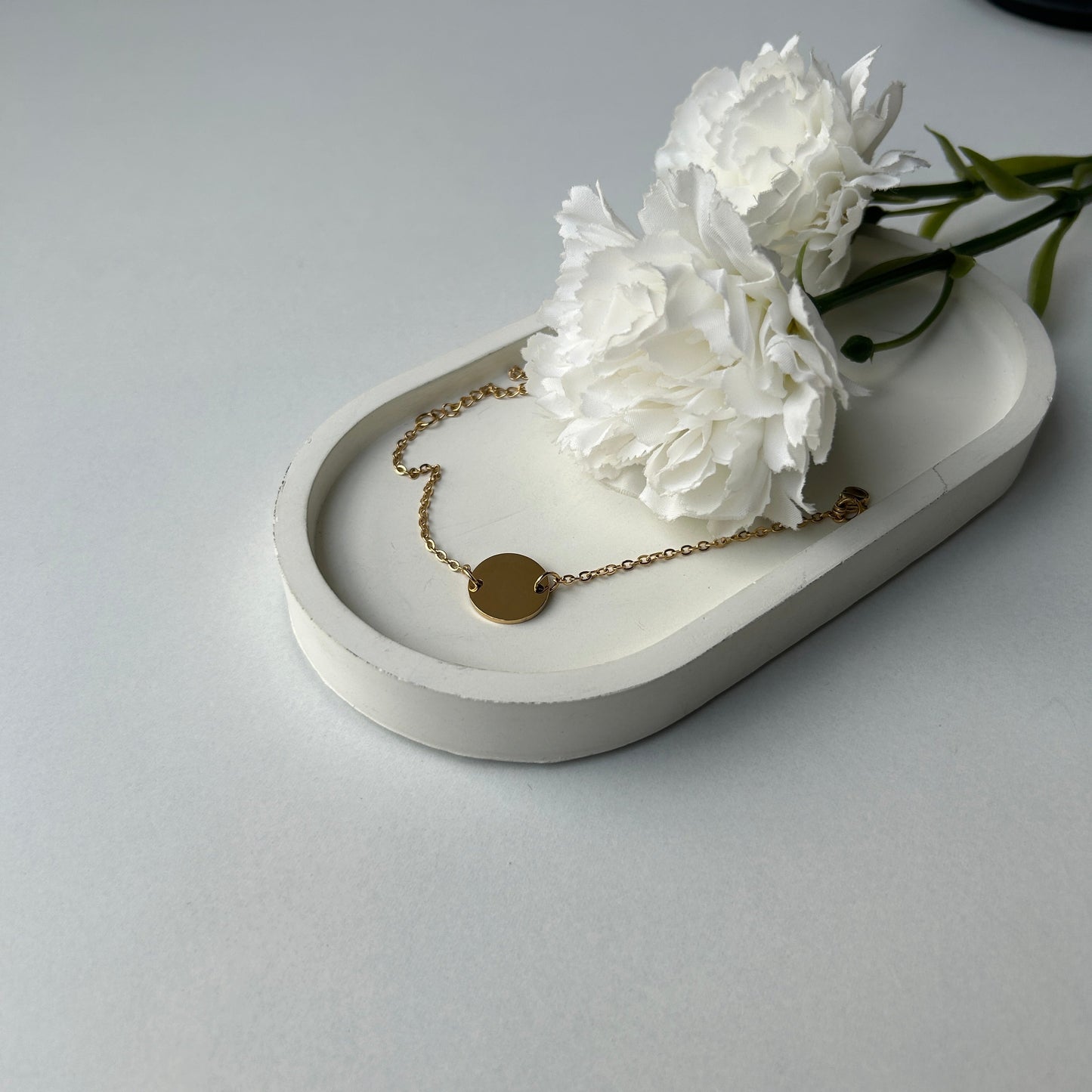 PERSONALISED ROUND BRACELET - 18K WHITE/GOLD-PLATED