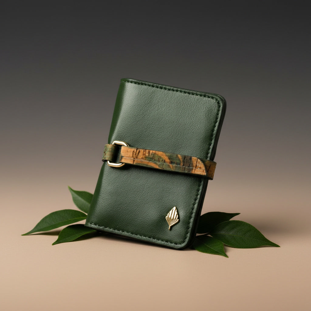 Neith – Green & Cork Plant Leather Card Holder