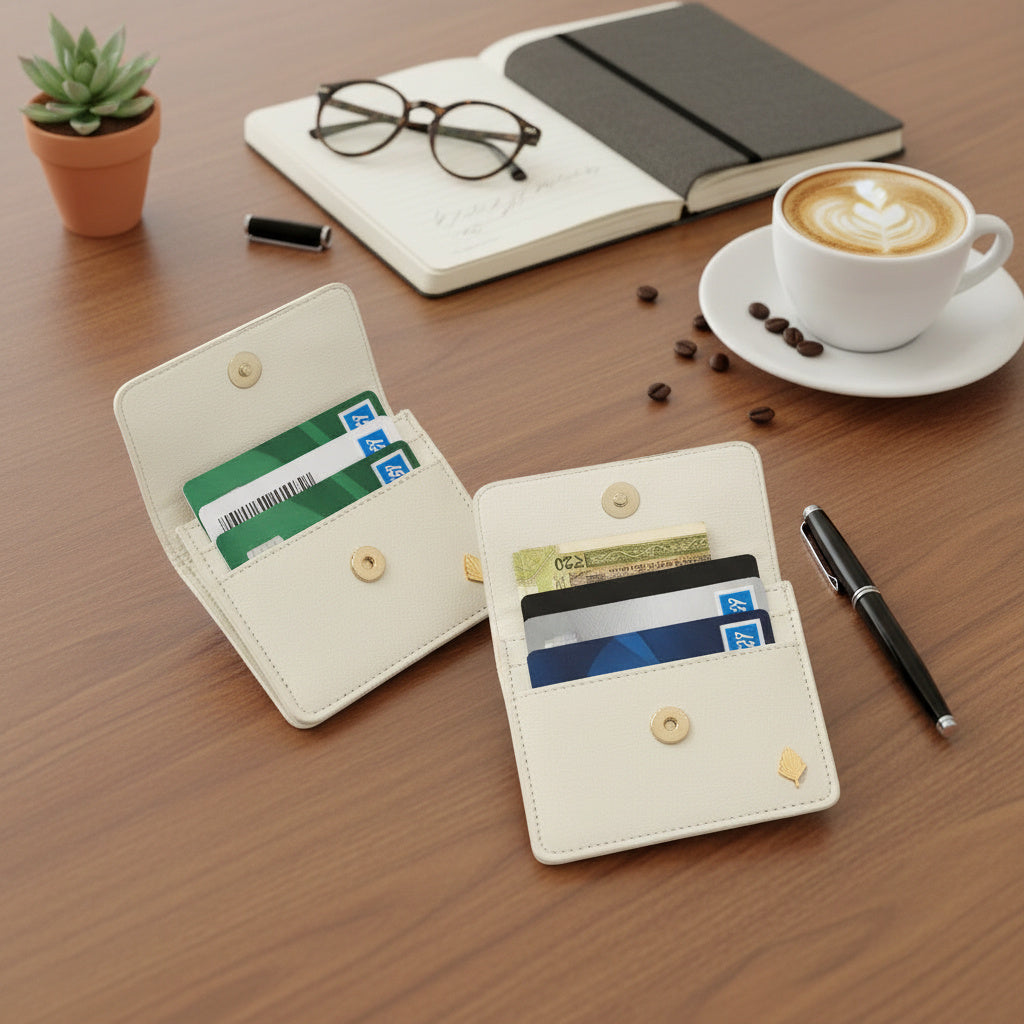Lana Vegan Leather Card Holder – White