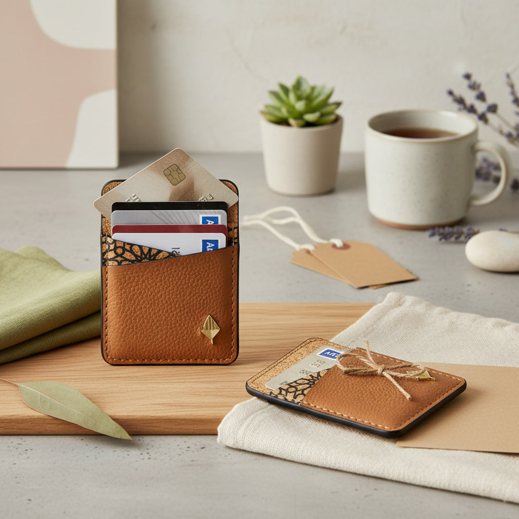 Theo – Tawny Brown Plant Leather Card Holder