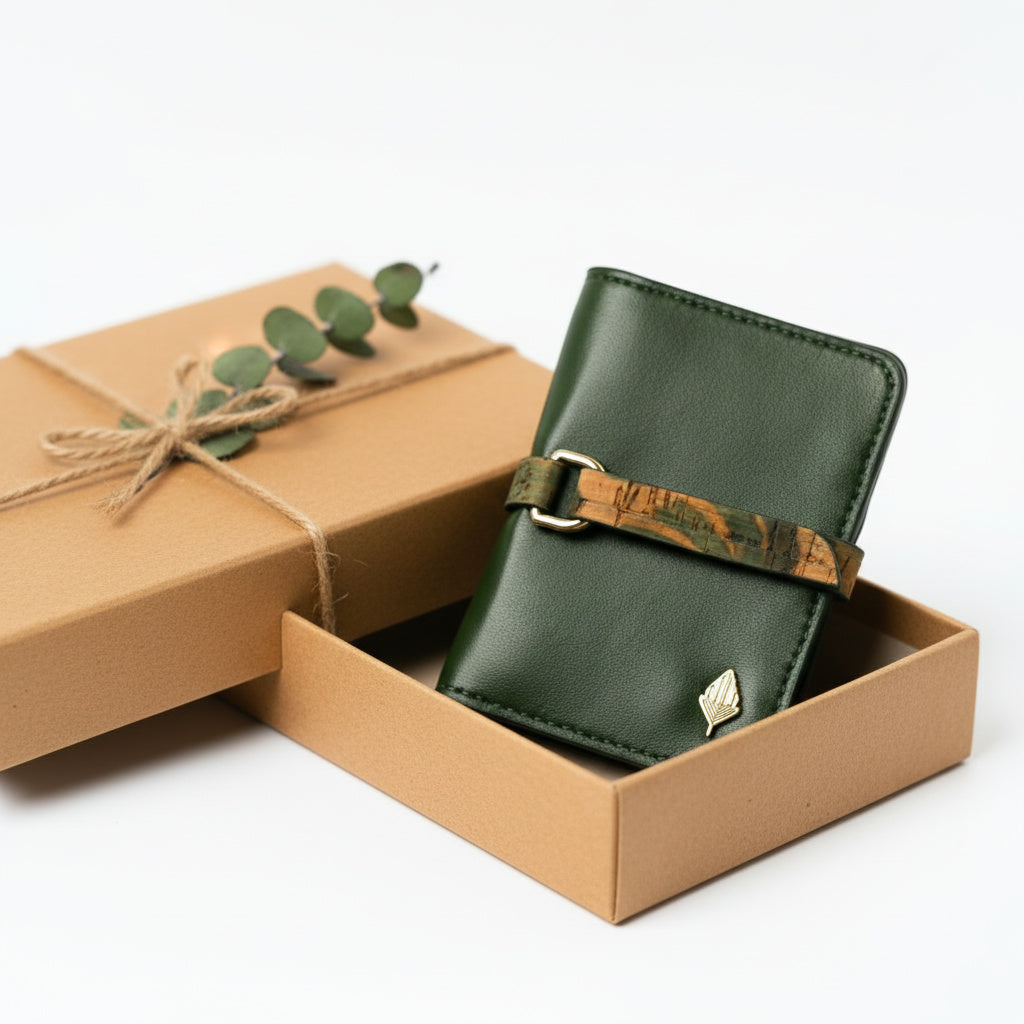 Neith – Green & Cork Plant Leather Card Holder